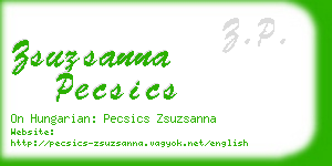 zsuzsanna pecsics business card